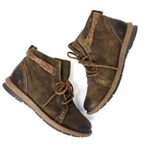 BORN Women's Temple Booties Brown Leather
